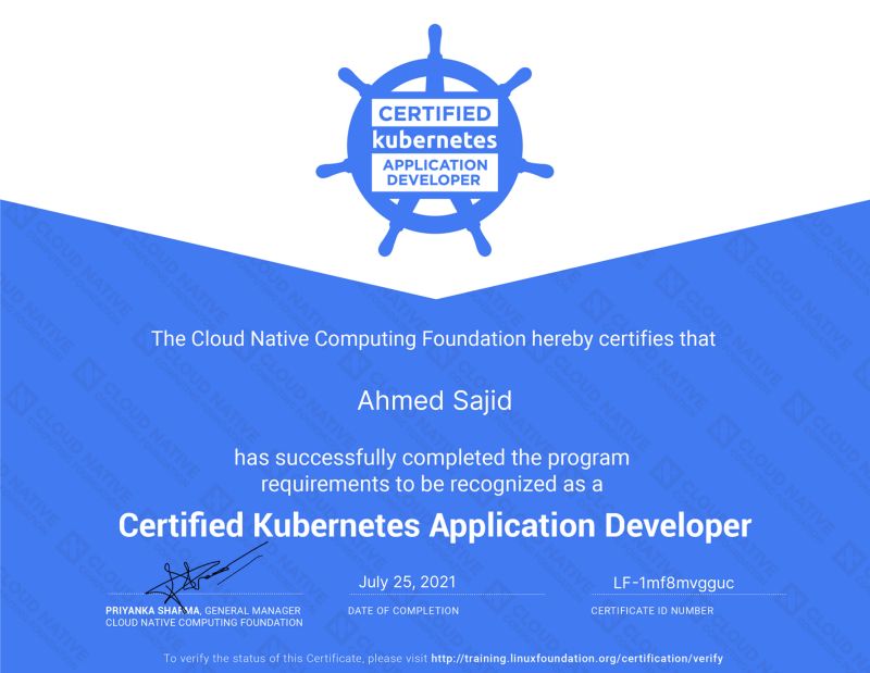 CKAD Certificate